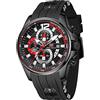 KXAITO Orologio sportivo analogico da uomo, orologio militare per esterni, a LED, cronometro, digitale, elettronico, grande, doppio schermo, impermeabile, tattico, da uomo, 0350 g nero, L, Cronografo