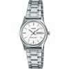 Casio Orologio al quarzo analogico da donna con cinturino in acciaio inossidabile LTP-V006D-7B2UDF, argento/bianco, movimento al quarzo