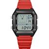 Forrader Orologio digitale da uomo, impermeabile, per sport all'aria aperta, con display LCA analogico a puntatore, retroilluminazione a LED, cronometro, sveglia, Rosso