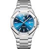 OLEVS Orologio da uomo alla moda, minimalista, cronografo, al quarzo, analogico, in acciaio inox, impermeabile, luminoso, con data automatica, Argento Blu 3613, 3613-silver blue, orologio da uomo