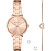 Michael Kors Orologio Pyper per donna, movimento al quarzo a due lancette con cinturino in acciaio inossidabile, PVC o pelle, 32 mm, Set oro rosa e glitter