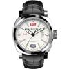 Panzera Aquamarine 45 Automatico Acciaio Nero Bianco Datario Pelle Zaffiro Orologio Uomo