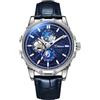 FORSINING Orologio da uomo Starry Sky Big Dial Moda Orologio Meccanico Scheletro Moon Phase Design Automatico Orologi Casual Luminous, Blu