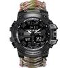 XHJL Orologio Da Polso Digitale,Orologi Tattico Militare Sportivi Di Emergenza Unisex Con Paracord/Fischietto/Accendifuoco/Raschietto/Bussola E Termometro,Attrezzatura Da Esterno 6 in 1 (Rainbow)