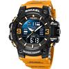 WeaShaemgLi Orologi sportivi da uomo con quadrante grande per esterni, orologio militare S-Shock impermeabile, retroilluminazione, sveglia, funzioni cronometro - Orologio da polso robusto per allenamento
