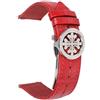 ROUHO Sgancio Rapido Ricambio Cinturino Orologio Vera Pelle Chiusura Deployante Cinturino Orologio per Patek Philippe-Rosso 21mm