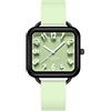 BIEWO Orologio da donna impermeabile, sportivo, con grande digitale 3D, cinturino in morbido silicone, orologio da infermiera unisex, Verde prato