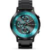 Lilienthal Berlin Cronografo LP Black Cyan in nero - Orologio da uomo in acciaio chirurgico 316L con movimento al quarzo e vetro minerale temperato zaffiro - 42,5 mm, Bracciale in acciaio inox nero
