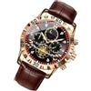 Generic Orologio automatico - Elegante, multifunzionale | orologio meccanico impermeabile con datario, mani luminose, cassa in acciaio inox, ideale per riunioni di lavoro ed eventi formali, marrone, Siehe