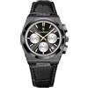 Poedagar Orologio alla moda per gli uomini in pelle orologio sportivo impermeabile luminoso cronografo data classico lusso quarzo orologi da uomo, Nero Bianco