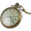 VIGOROSO Orologio da tasca da uomo, vintage, in rame, carica manuale, con secondi e quadranti secondari 24 ore, in scatola