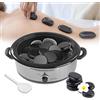 GramStudio Massaggio Hot Stone, dispositivo di riscaldamento digitale, set da 6 l, con cazzuola, dispositivo di riscaldamento