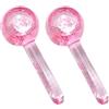 Generic 2PCS Globi Rulli di Ghiaccio Viso Freddo Caldo Massaggiatore Della Pelle di Cristallo Palla di Vetro per Rossore Lenitivo Del Viso Rimozione
