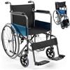 Mobiclinic®, Sedie a rotelle, Leggera, Alcazar, Semovente, Freno di stazionamento, Seduta 46 cm, Marchio europeo, Pedane pieghevoli, Braccioli imbottiti, Robusta, Ruote mazic, Nero