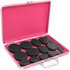 TuliperMood Hot Stone - Set per massaggio, 20 pietre di basalto, scatola riscaldante da | Riscaldamento uniforme, design portatile, spa, benessere, pratica di massaggio, per rilassarsi