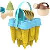 Liqzirtu Set di stampi a forma di castello - Set di stampi a forma di sabbia | Zaino portatile, unico, robusto e divertente, regalo di Natale per bambini