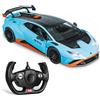 Mondo Motors, LAMBORGHINI HURACAN STO 2.4GHz, Modello in Scala 1: 14, fino a 10 km/h di Velocità, Auto Giocattolo per Bambini 63707, azzuro