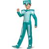 DISGUISE DISK11458L - Costume Classico per Bambini con Armatura di Diamanti, Blu, Taglia S