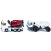 siku 1692, Set Cantiere, Dumper e betoniera, Bianco e Rosso, Metallo e Plastica, Ruote in gomma