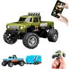 ViCUULY Mini Rc Monster Truck, Monster Truck in Scala 1:64, Auto Telecomandata Con Luci, Telecomando a 2,4 Ghz, Mini Monster Truck in Lega Rc, Velocità/Sterzo Regolabili (Olive Green)