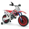 INJUSA Moto Elettrica Bambini 6V CR Bianca da 3 a 6 Anni con Batteria al Litio Autonomia 2 Ore Rotelle Stabilizzatrici Ruote con Fascia in Gomma Freno Elettrico INJUSA