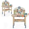 HOMASIS Banco da Lavoro per Bambini in Legno con Scaffale Magnetico | Banchetto da Lavoro Giocattolo Educativo per Bambini 3+ Anni, Archiviazione e Accessori, 60x30x79cm, Multicolore