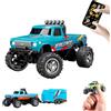 ViCUULY Mini Rc Monster Truck, Monster Truck in Scala 1:64, Auto Telecomandata Con Luci, Telecomando a 2,4 Ghz, Mini Monster Truck in Lega Rc, Velocità/Sterzo Regolabili (All Blue)