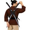FIESTAS GUIRCA | Set di 2 Spade Samurai da Schiena (95 cm) - Accessorio per Costume da Guerriero Giapponese per Halloween e Carnevale - Ideale per Cosplay e Feste a Tema - Giocattolo - Nero