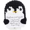 PEUTIER Pinguino Positivo, 6,5cm Giocattoli Pinguino con Carta Positiva Creativo Carino Positive Penguin Regali Fatto a Mano All'Uncinetto Bambola Decorazione Incoraggiamento per Gli Amici (Nero)