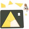 Peosaard Puzzle rompicapo, Puzzle a triangolo, rompicapo in legno di forma irregolare, Gioco educativo stimolante con forme geometriche uniche per serate di giochi in famiglia, Triangolo