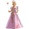 PRESTIGE & DELUXE Vestito Carnevale Deluxe Principessa Rapunzel Taglia 3 4 5 6 7 8 9 10 Anni (7-8 ANNI: altezza bimba/o 128 cm)