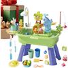 Generico Tavolo Sabbia E Acqua per Bambini con Accessories, Tavolo Acqua E Sabbia con Pompa, Dotato di Gambe del Rimovibili, per Piscina Estiva All'aperto, ABS, 54x29x53cm