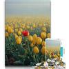 ZKYUBEK Puzzle da 1000 pezzi Tulipani dorati per adolescenti, gioco per famiglie, antistress, sfida difficile, collezione di artisti, belle arti (38x26cm)