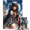 AITEXI puzzle 1000 pezzi per adulti Ragazza volpe anime in pizzo nero giochi divertenti per famiglie Giocattoli per la decorazione della casa 75x50cm