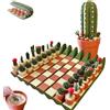 Générique Set di scacchi a forma di cactus, scacchiera con monete a tema cactus, set di scacchi magnetici portatili, scacchi portatili stampati in 3D