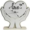 DLM Bomboniere DLM-A644 Bomboniera Utile Orologio Grande in legno cm 18x18x4 Linea Cuore tra le mani per Matrimonio Anniversario Battesimo Bimbo Bimba Comunione Cresima Compleanno