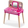 Mondo Toys - Barbie Make Up Studio - 40012, Tavolino Multi Funzione Studio/Gioco, Include 3 Blush, 3 Rossetti, 6 Ombretti, Applicatori per Trucco, 3 Smalti, 1 Specchio