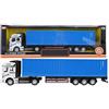 Zerodis 1:48 Giocattolo Modello Camion Container in Lega Giocattoli da Collezione Modelli di Auto Giocattolo Modello Rimorchio per Veicoli ad Alta Simulazione per la Decorazione Domestica dei Bambini(blu)