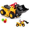 RELAX4LIFE Escavatore Elettrico per Bambini, con Benna Regolabile, Vano Nascosto, Suoni, Effetti Sonorie Canestro Nascosto e 3 Basket, per Bambini, Portata di 25KG, 2 Anni+ (MODELLO 3)