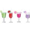 Abaodam Set 4 Mini Bicchieri da Cocktail in Miniatura per Casa delle Bambole, Decorazioni per Cucina e Sala da Pranzo, Accessori da Succo Finti Lisci e Colorati per Mini Arredamento