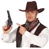 FIESTAS GUIRCA | Pistola Finta da Cowboy Nera (28 cm) - Accessorio per Costume da Cowboy, Poliziotto, Bandito, Sceriffo, Texas, Far West, Carnevale e Halloween - Adulto Bambino - Nero