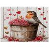 Generic Puzzle per adulti con pettirossi per adulti, 500 pezzi, puzzle decorativi con rose in legno per San Valentino, decorazioni rustiche per feste di intrattenimento in famiglia, regalo per feste