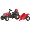 Rolly Toys 12527 - Trattore a Pedali Kid Valtra, con Roll Bar e Rimorchio