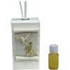 DLM Bomboniere DLM-A1433 Bomboniera Profumatore in ecopelle bianca cm 12x4x6,5 con Pergamena Crocifisso colomba bastone e cappello vescovile completo di scatola e profumo Diffusore per Cresima ragazzo o ragazza