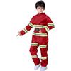 Achimlt Costume da Pompiere per Bambini, 3 Pezzi Costume Pompiere Bambino con Top Pantaloni Cintura, Vestito Travestimenti Bambini Pompieri per Feste Cosplay Carnevale Halloween Gioco (Red, 3-4 anni)
