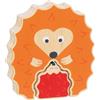 goki 57331 Puzzle in legno, giocattolo educativo, promuove la creatività, abilità, la concentrazione e la fantasia, set da 2 pezzi, a partire da 1 anno, arancione e rosso