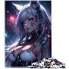 LGNBTGM Puzzle da gioco bianco anime volpe, 1000 pezzi, per adulti, puzzle in legno, 1000 pezzi (50 x 75 cm)