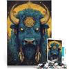 LKSDCBOT Puzzle per adulti 1000 arte della testa di toro Fatto di carta，per 14+ Giocattoli per l'intrattenimento in famiglia Regalo per i compleanni。misurare：38x52cm/14.96x20.47pollice
