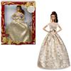 Barbie Signature 2025 Holiday Light Brown Hair Fashion Doll Wearing Silver & Gold Gown, Seasonal Collector in Displayable Packaging & Stand