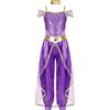 inhzoy Costume da Principessa Araba con Paillettes Belly Dance Costume Principessa Vestito Carnevale Halloween Festa di Compleanno Costume Travestimento Cosplay per Bambini Viola 15-16 anni